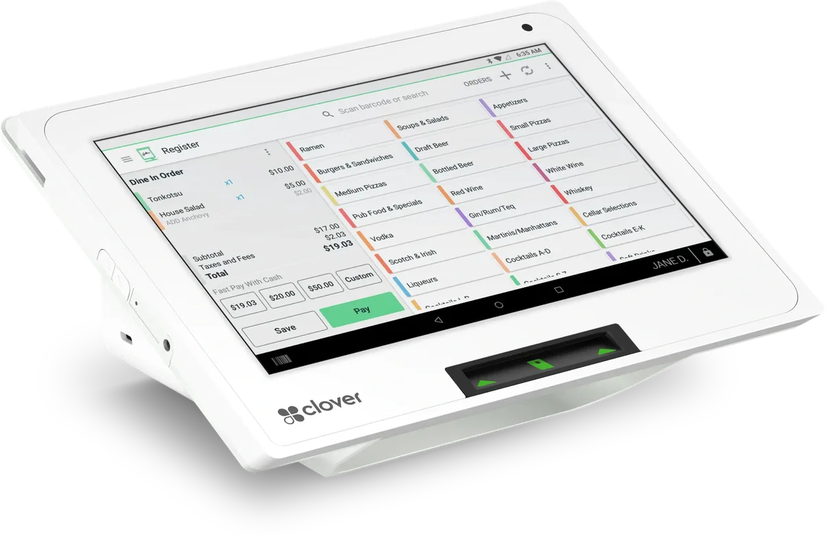 Clover Mini with the register screen