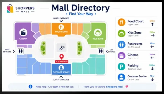 Directory and wayfinding screen template