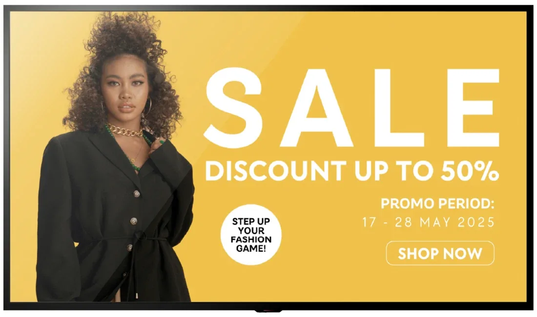 Retail sale screen template