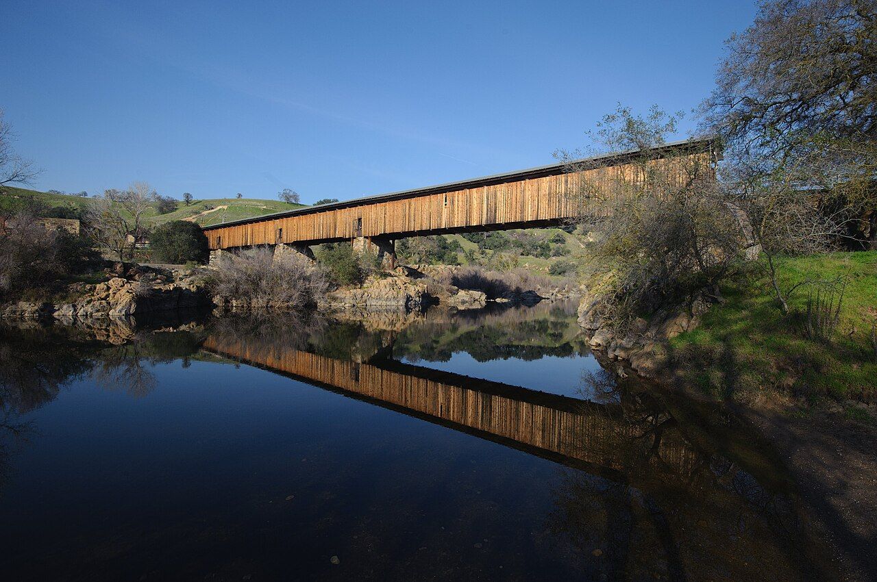 Knights Ferry covered bridge on the Stanislaus River